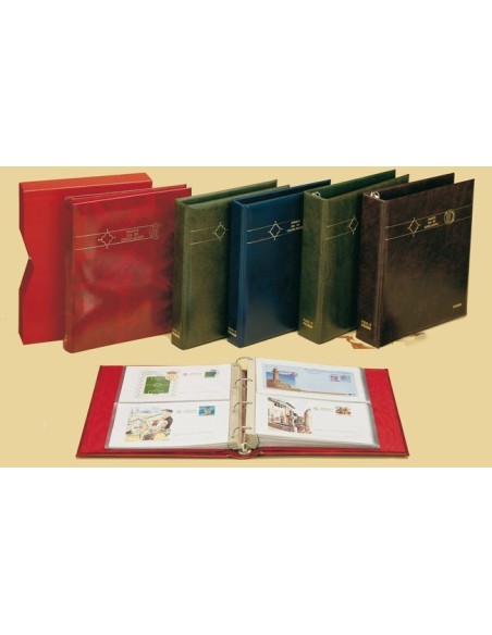  FILABO - ALBUM SOBRES PRIMER DIA, TARJETAS, ETC.. FDC-2/BIG Y 40 HOJAS DE 2 COMPARTIMENTOS CON CAJETIN 