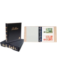 ALBUM PARA BILLETES DE BANCO NUMIS CON CAJETIN Y 7 HOJAS - 5 DE 2 COMPARTIMENTOS Y 2 DE DE 1 COMPARTIMENTO