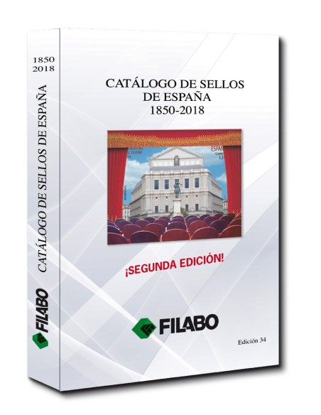 CATALOGO FILABO DE SELLOS DE ESPAÑA 1850-2018 EDICION 34 A TODO COLOR II EDICION