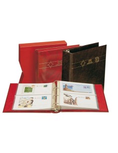 ALBUM FDC-2 DOBLE PARA SOBRES PRIMER DIA, TARJETAS,  ETC. CON CAJETIN Y 20 HOJAS 2 COMPARTIMENTOS 2