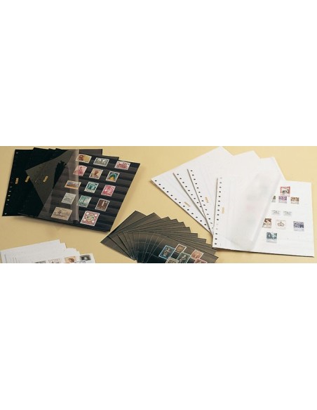 HOJA CLASIFICADORA EN CARTULINA RIGIDA NEGRA PARA ALBUMES  ( 10 UNIDADES )