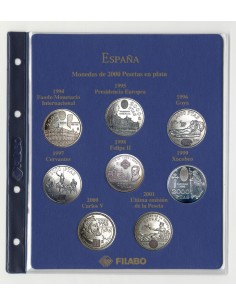 FILABO HOJA MONEDA 2000 PESETAS ESPAÑA 1994/2001