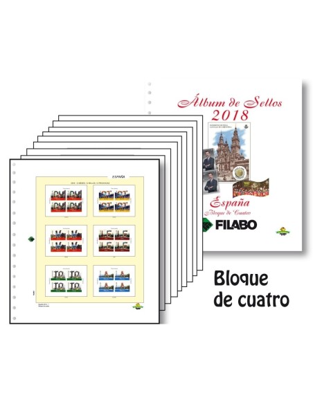 HOJAS FILABO ALBUM DE SELLOS DE ESPAÑA BLOQUE DE CUATRO - SELLOS Y HOJITAS BLOQUE