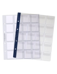 HOJA ALBUM MONEDAS PREMIUM 20 COMPARTIMENTOS FILABO CON HOJA CARTULINA IMPRESA PARA ANOTACIONES