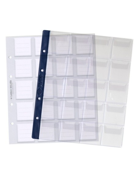 HOJA ALBUM MONEDAS PREMIUM 20 COMPARTIMENTOS FILABO CON HOJA CARTULINA IMPRESA PARA ANOTACIONES