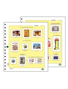 HOJAS FILABO ALBUM DE SELLOS DE ESPAÑA - SELLOS RECORTADOS PROCEDENTES DE HOJITA  POR AÑOS 2
