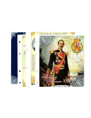 FILABO ALBUM PESETAS 10, 20 Y 100 ORO ALFONSO XII Y ALFONSO XIII