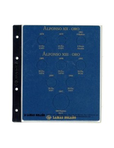 FILABO ALBUM PESETAS 10, 20 Y 100 ORO ALFONSO XII Y ALFONSO XIII 2