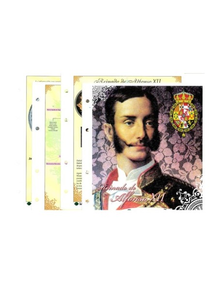 ALBUM FILABO ALFONSINAS ORO 25 PESETAS - ALFONSO XII - COLOR AZUL