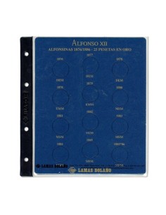 ALBUM FILABO ALFONSINAS ORO 25 PESETAS - ALFONSO XII - COLOR AZUL 2