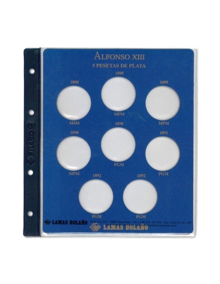 FILABO - ALBUM DUROS DE PLATA ALFONSO XIII, COLOR VERDE