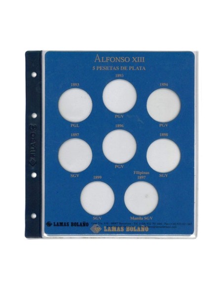 FILABO - ALBUM DUROS DE PLATA ALFONSO XIII, COLOR VERDE