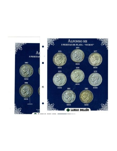 ALBUM DUROS DE PLATA ALFONSO XII, COLOR VERDE