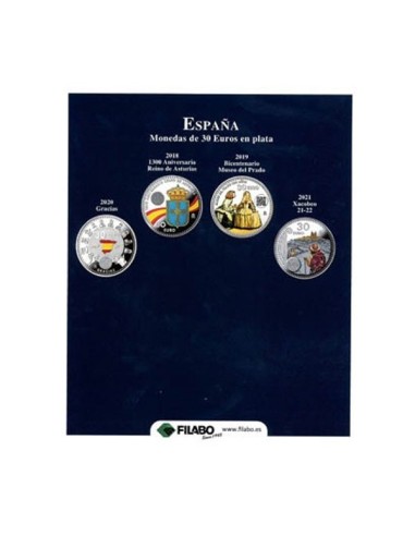 ALBUM MONEDAS ESPAÑA 2000 PTS. 12, 20 Y 30 EUROS FILABO NUMIS JUNIOR CON CAJETIN