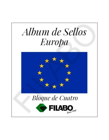 HOJAS ALBUM DE SELLOS DE TEMA DE EUROPA - BLOQUE DE CUATRO