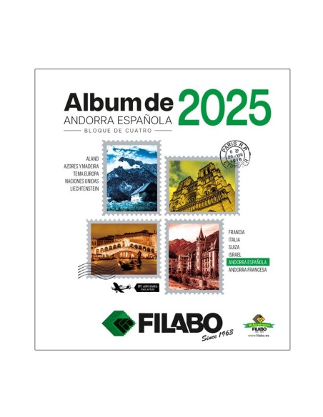 HOJAS FILABO ALBUM DE SELLOS DE ANDORRA ESPAÑOLA - BLOQUE DE CUATRO 