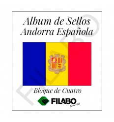 HOJAS FILABO ALBUM DE SELLOS DE ANDORRA ESPAÑOLA - BLOQUE DE CUATRO 
