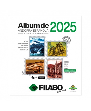 HOJAS FILABO ALBUM DE SELLOS DE ANDORRA ESPAÑOLA - BLOQUE DE CUATRO 